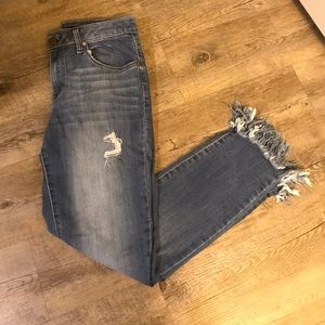 1822 denim frayed cropped jeans